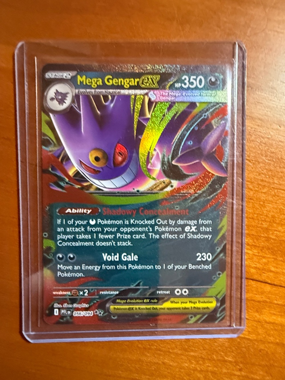Pokemon Mega Gengar EX Holographic Black Purple Card